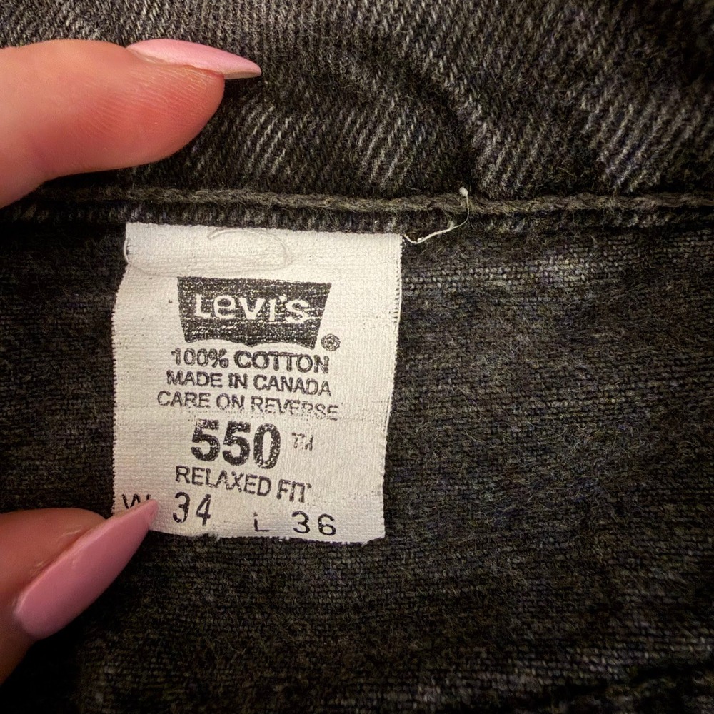 Vintage Levi's 550 Relaxed Fit Jeans Black Size 34x36 - Picture 7 of 7